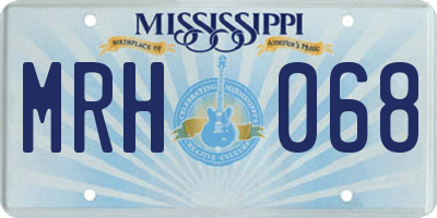 MS license plate MRH068