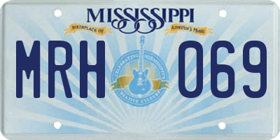 MS license plate MRH069