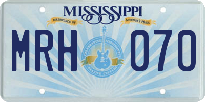 MS license plate MRH070