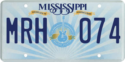MS license plate MRH074