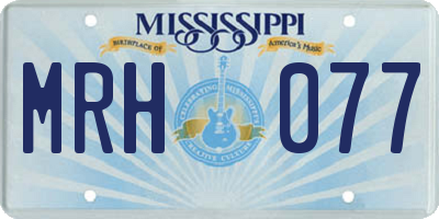 MS license plate MRH077