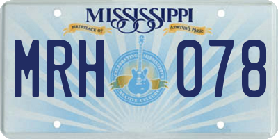 MS license plate MRH078