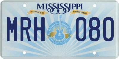 MS license plate MRH080