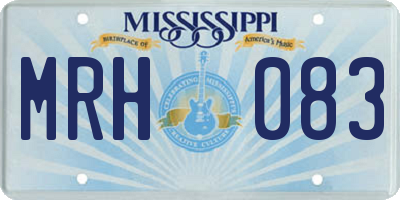 MS license plate MRH083