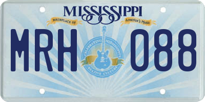 MS license plate MRH088
