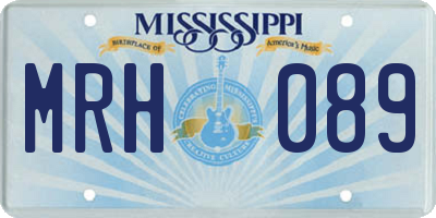 MS license plate MRH089