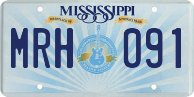 MS license plate MRH091