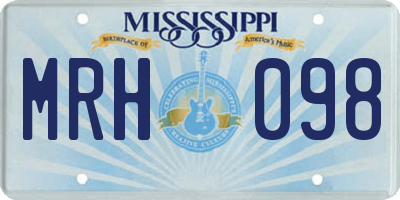 MS license plate MRH098