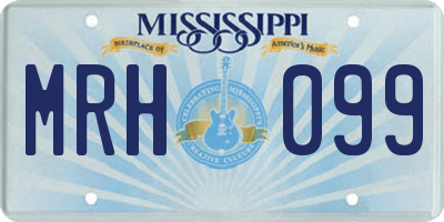 MS license plate MRH099