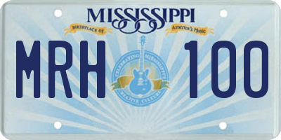 MS license plate MRH100