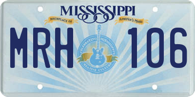 MS license plate MRH106
