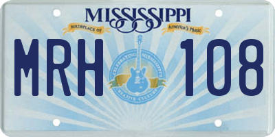 MS license plate MRH108