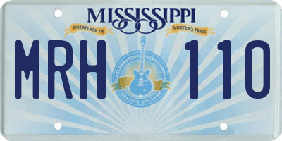 MS license plate MRH110