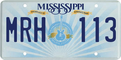 MS license plate MRH113