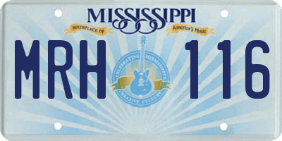 MS license plate MRH116
