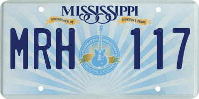 MS license plate MRH117