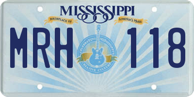 MS license plate MRH118