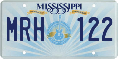 MS license plate MRH122