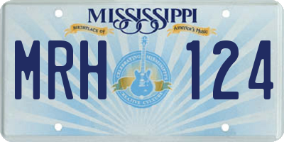MS license plate MRH124