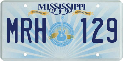 MS license plate MRH129