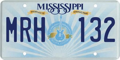 MS license plate MRH132