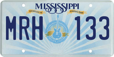 MS license plate MRH133