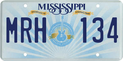 MS license plate MRH134