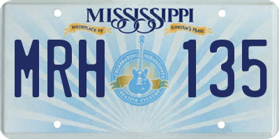 MS license plate MRH135
