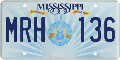 MS license plate MRH136