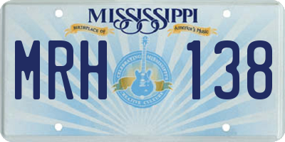 MS license plate MRH138