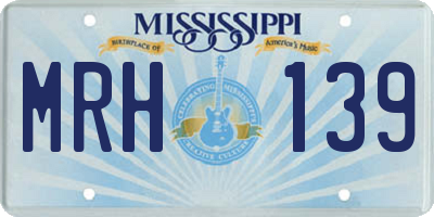 MS license plate MRH139