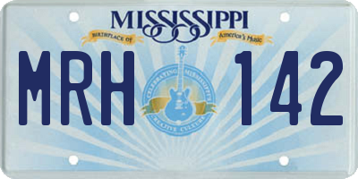 MS license plate MRH142