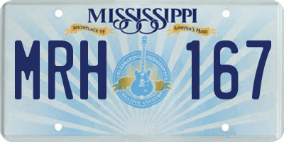 MS license plate MRH167