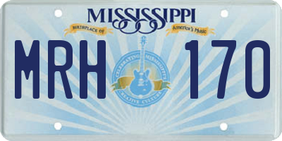 MS license plate MRH170
