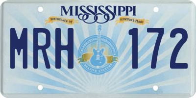 MS license plate MRH172