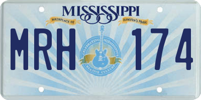 MS license plate MRH174