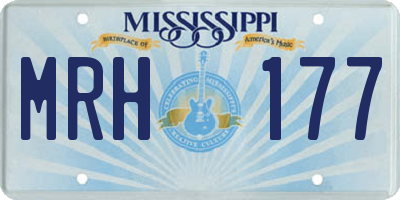 MS license plate MRH177
