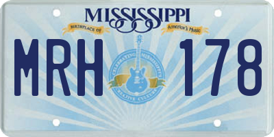 MS license plate MRH178