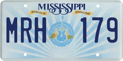MS license plate MRH179