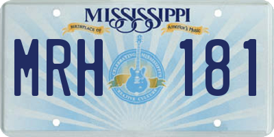 MS license plate MRH181
