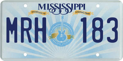 MS license plate MRH183