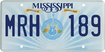 MS license plate MRH189