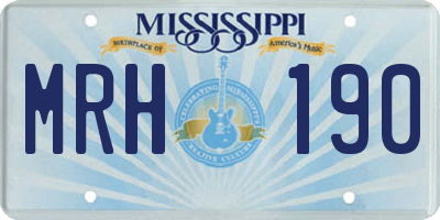 MS license plate MRH190