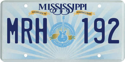 MS license plate MRH192