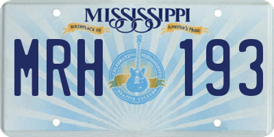 MS license plate MRH193