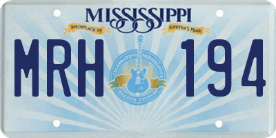 MS license plate MRH194