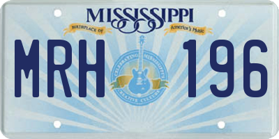 MS license plate MRH196