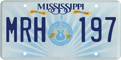 MS license plate MRH197