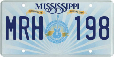 MS license plate MRH198