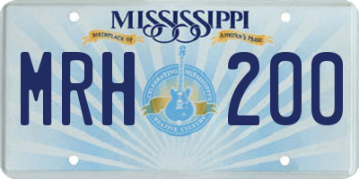 MS license plate MRH200
